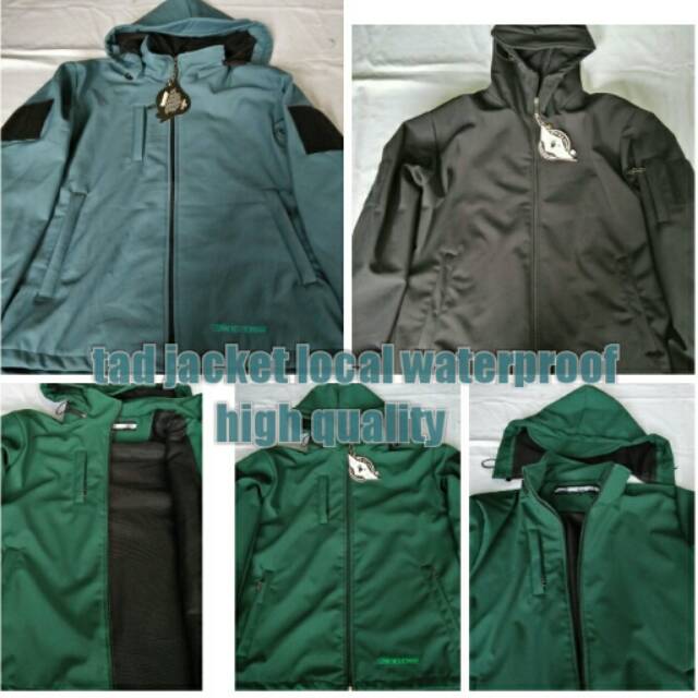Jaket TAD Waterproof Biru Muda, Hitam, Hijau