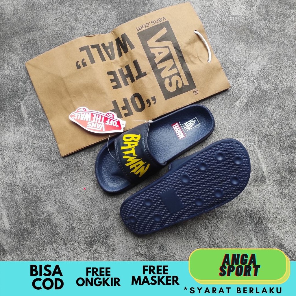 SANDAL SLOP ANAK VANS LAKI LAKI PEREMPUAN MOTIF BATMAN / SENDAL KARET RINGAN / SANDAL SLIDE KIDS