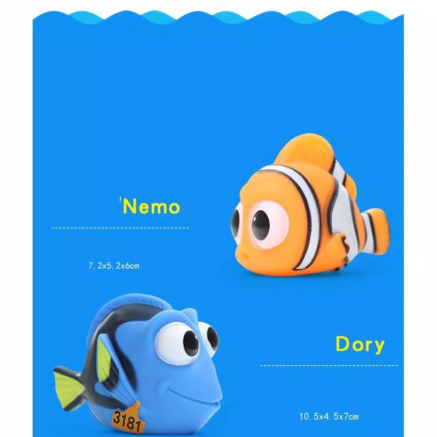 HZ Mainan Mandi Anak Ikan Karet Nemo Karet Semprot Air Mainan Karet Ikan Nemo Dori