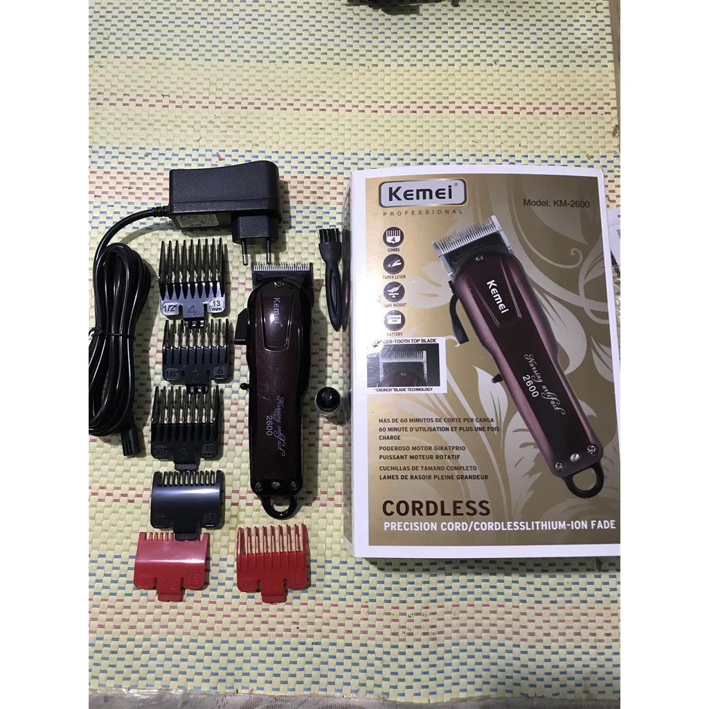 KEMEI KM-2600 Professional Rechargeable Electric Hair Clipper Cordless