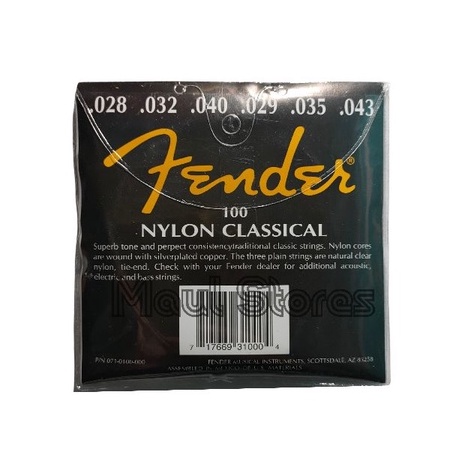 Senar Gitar Klasik Fender Senar Gitar Nylon Ukuran 0.28