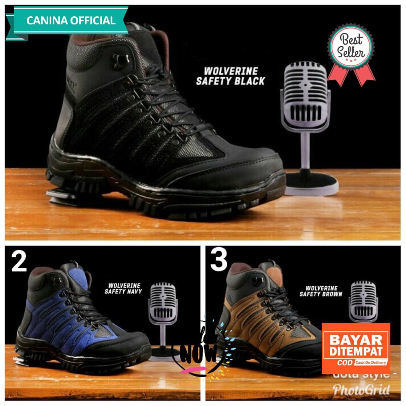 SEPATU BOOTS SAFETY PROYEK GUNUNG BIKERS PRIA WOLFRIN SAFETY SEPATU BOOT PRIA Keren