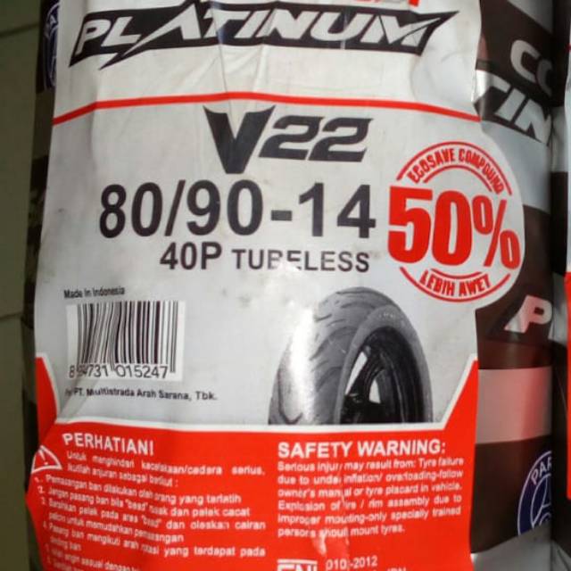 Ban tubeless Corsa Platinum V-22 UK.80/90-14 free pentil
