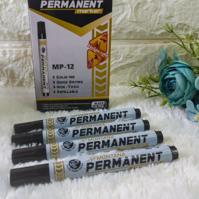 

Berkualitas Spidol Hitam 12pcs Montana Permanent Marker MP-12 ✓