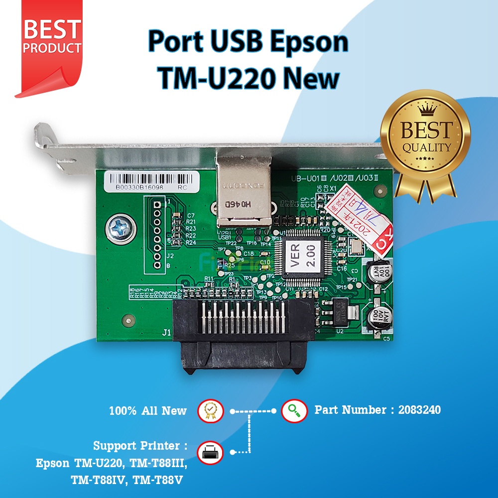 Port USB Epson TM-U220 TM-T88III TM-T88IV TM-T88V New USB Port Printer Kasir Epson TMU220 New Part Number 2083240