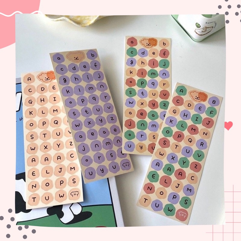 

1 lembar Sticker Alphabet Stiker Huruf Aesthetic