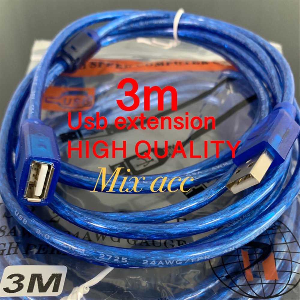 KABEL USB EXTENSION 3M MALE TO FEMALE 3 Meter PENYAMBUNG USB EXTENTION KABEL USB MALE FEMALE 3M