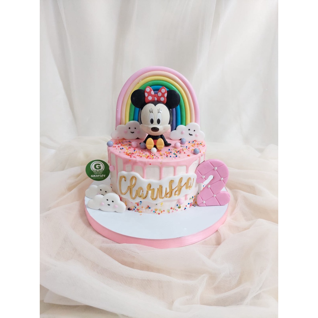 

cake minnie mickey mouse / kue ulang tahun uk 15cm