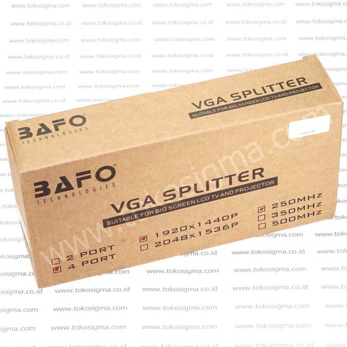 BAFO 4 PORT VGA SPLITTER A5-0003B9 250MHz