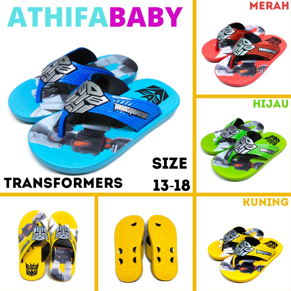 Sandal Jepit Anak Laki Cowok Sendal Japit Bayi Balita Karakter Transformer Umur Usia 2 3 4 5 Tahun