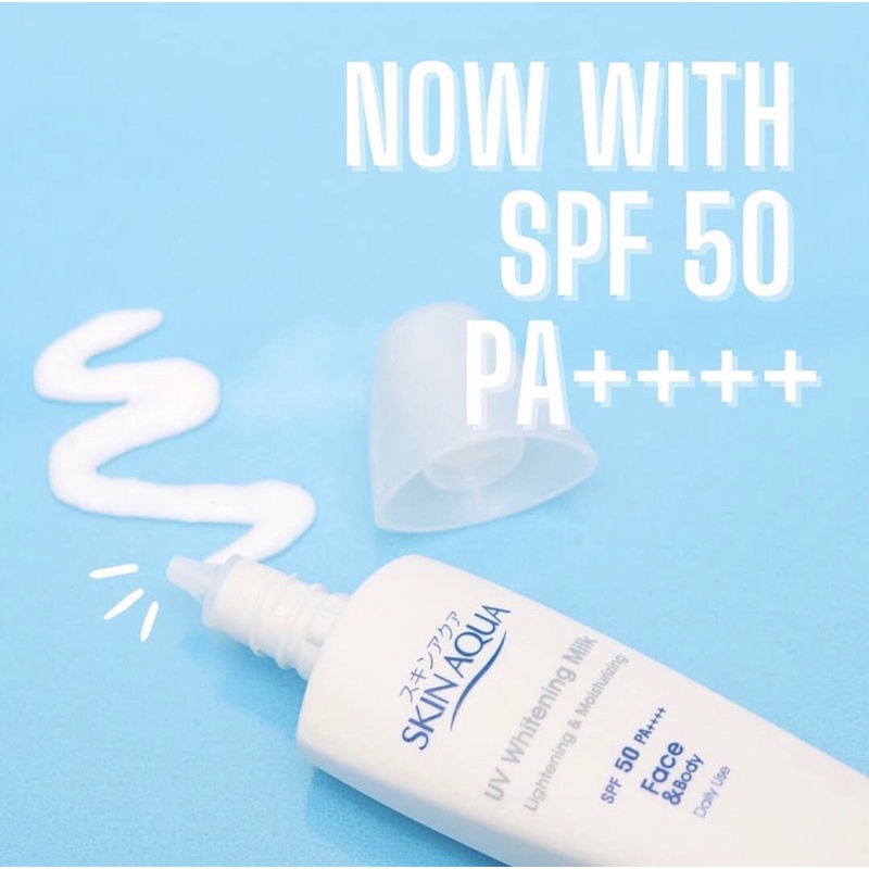 SKIN AQUA Sunscreen UV Whitening Milk SPF 50 PA++ Sun Screen Wajah, Tabir Surya