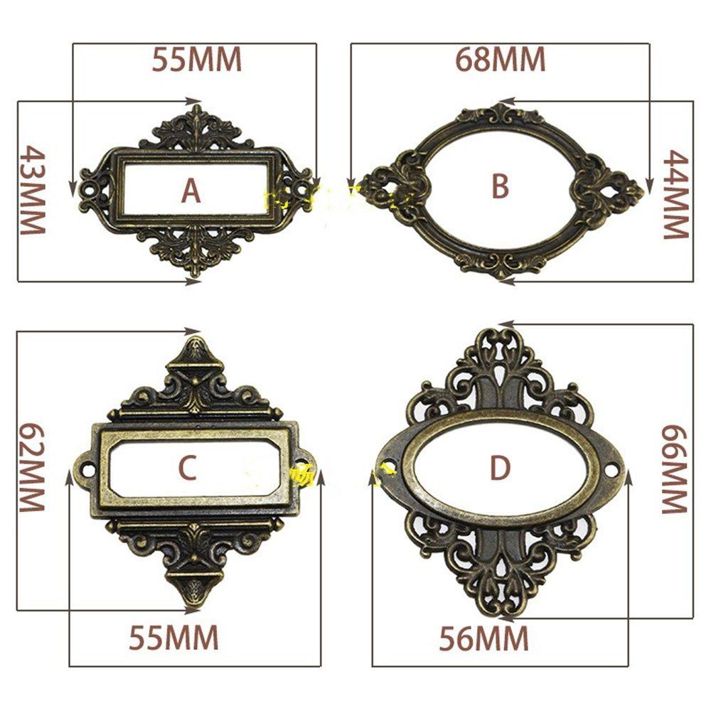 Agustina Label Logam Ukir Antik Hias Furniture Lemari Dekorasi Rumah File Nama Pull Frame Handle Name Card Holder