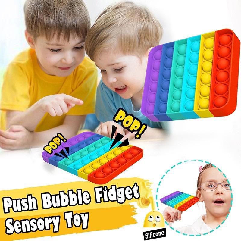 push pop it murah fidget toy rainbow mainan anak bubble sensory toys stress reliever Bubble Sensory