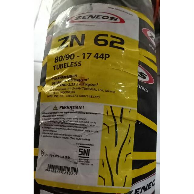 Ban Zeneos 80/90-17 ZN62 Tubeless