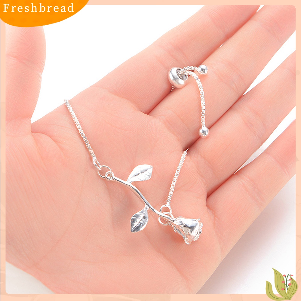 [TERLARIS]Elegant Rose Pendant Wristband Bracelet Adjustable Bangle Women Jewelry Gift