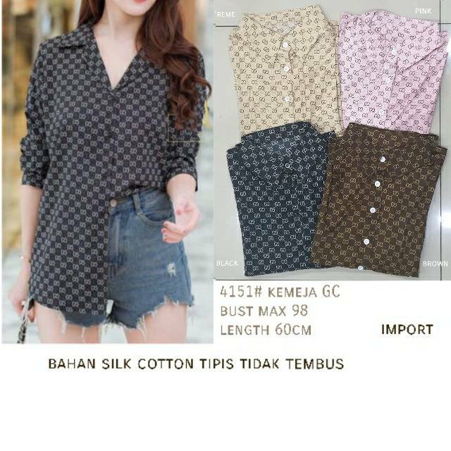 GROSIR FASHION kemeja wanita branded adem lembut *4151 FASHION WANITA GROSIR three m threem 3m 3ms