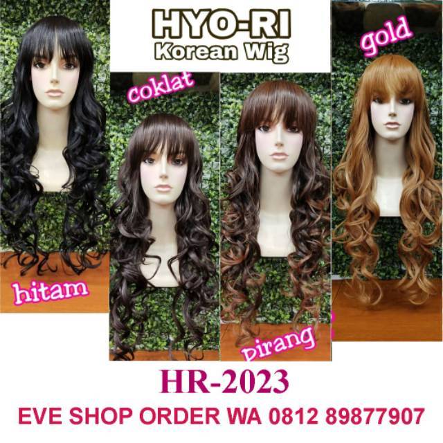 WIG WANITA CEWEK PANJANG CURLY WAVE OMBAK KERITING NATURAL PONI DEPAN RAMBUT ASLI WIG KOREA 2023