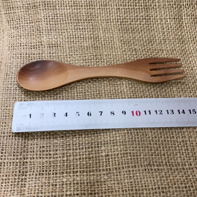 Sendok Garpu 2in1 Kayu / Wooden 2in1 Spoon and Fork