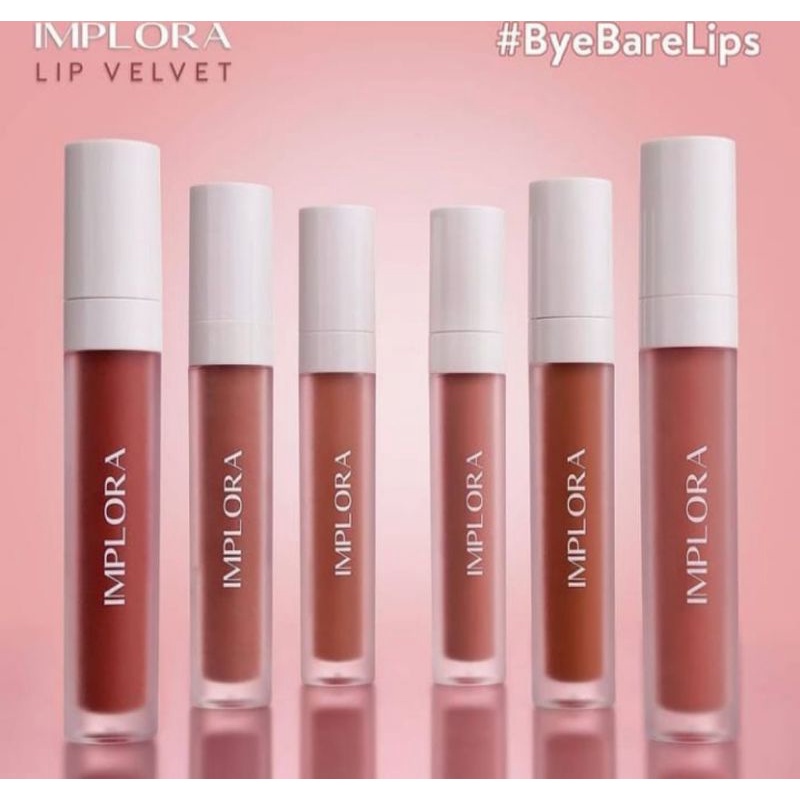 `ღ´ PHINKL `ღ´ ɪ ᴍ ᴘ ʟ ᴏ ʀ ᴀ   Implora lip velvet mattee lipstick lembut cair hasil tahan lama bisa ombre