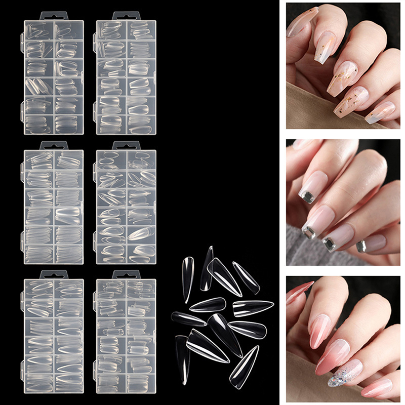 (KUKU) 120pcs / Set Poly Gel UV Builder KUKU Palsu Extension Untuk Nail Art