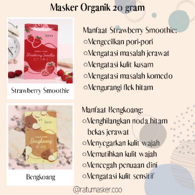 (20 GRAM) MASKER ORGANIK BUBUK BY INCES FACEMASK ORGANIC