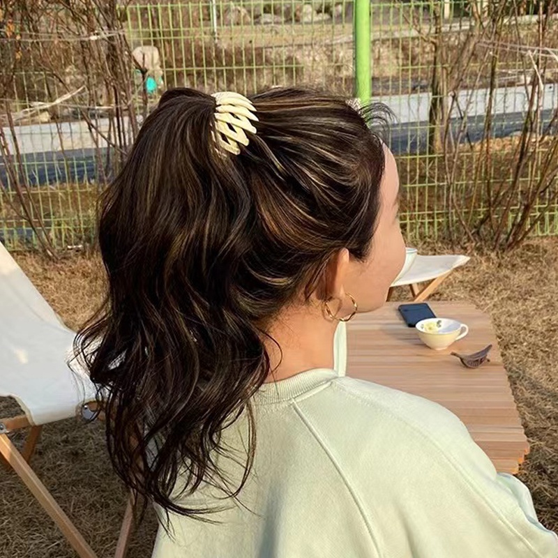 Ikat Rambut Ponytail Bahan Plastik Gaya Retro Korea Untuk Wanita - Scrunchies Multifungsi Aksesoris Rambut