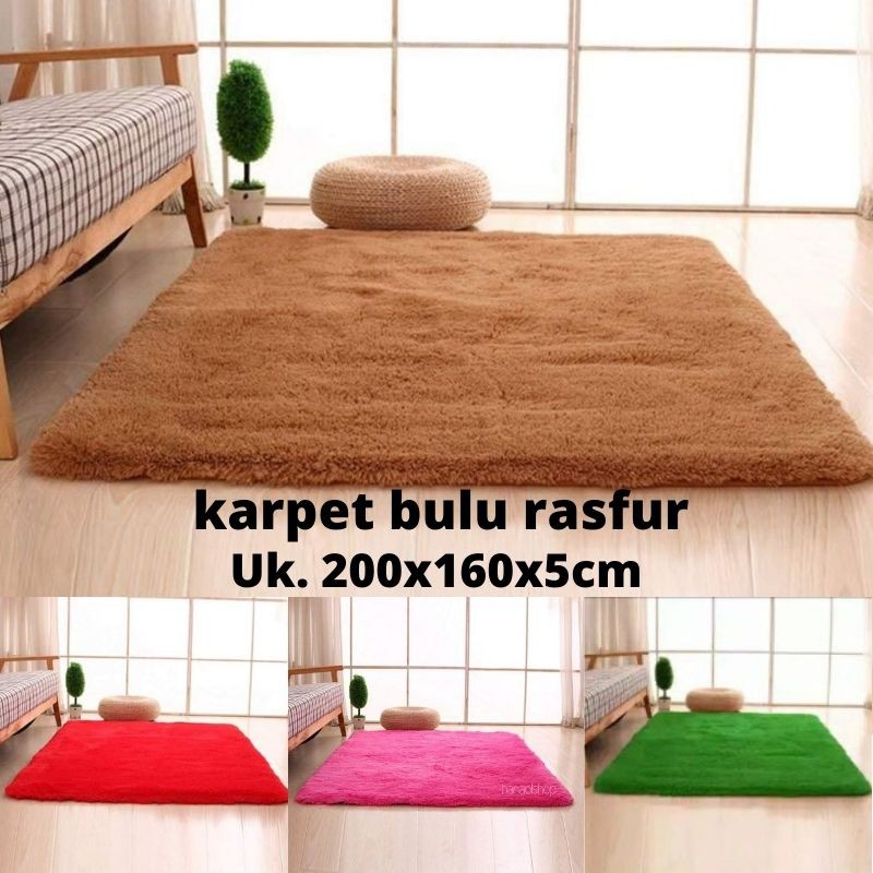 karpet bulu uk  200x160x5cm   karpet bulu tebal 5cm