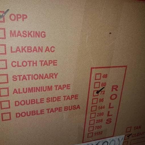 

72 Pcs Lakban Bening Coklat 48 Mm 100 Yard 45 Mm 80 Yard Grosir 1 Dus