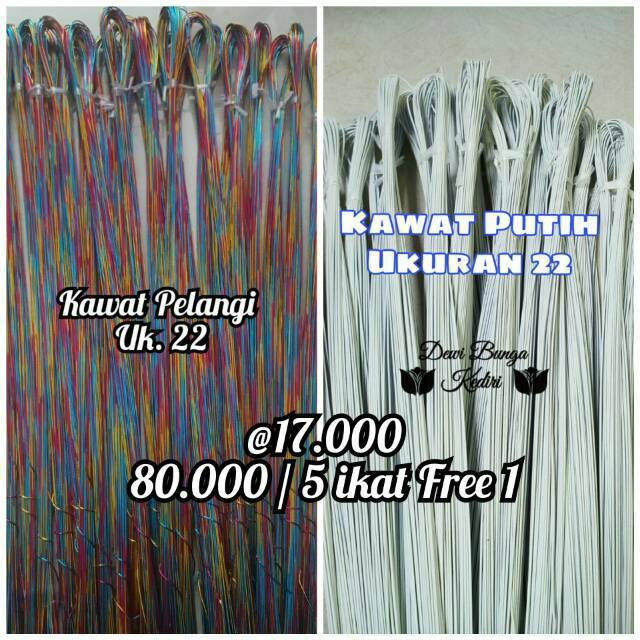 30 Pcs Kawat Bunga Putih Susu / Kawat Bunga Pelangi ...