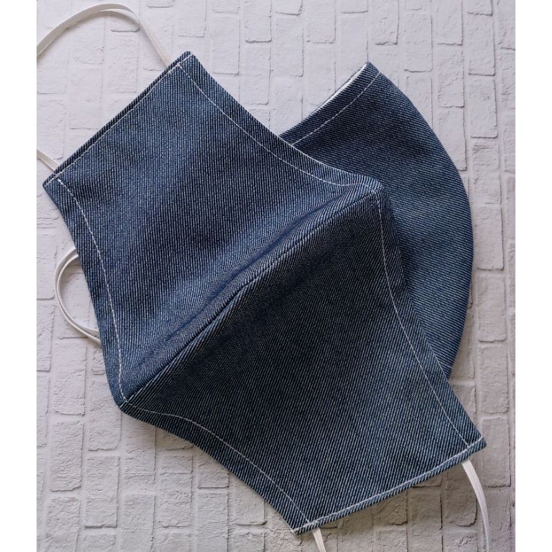 Masker kain motif Jeans/denim