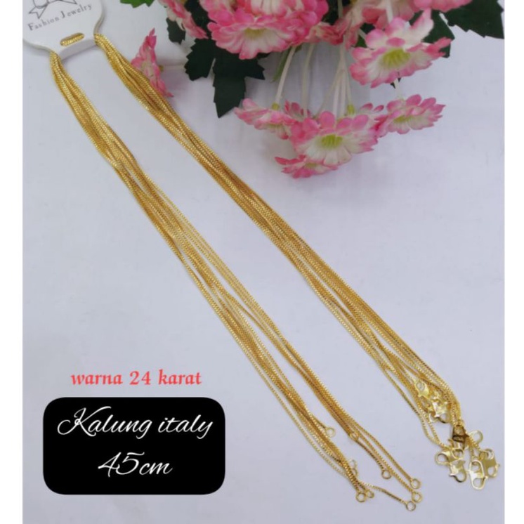 USDR50 Kalung xuping lapis emas dewasa model italy warna 24k, panjang 45cm