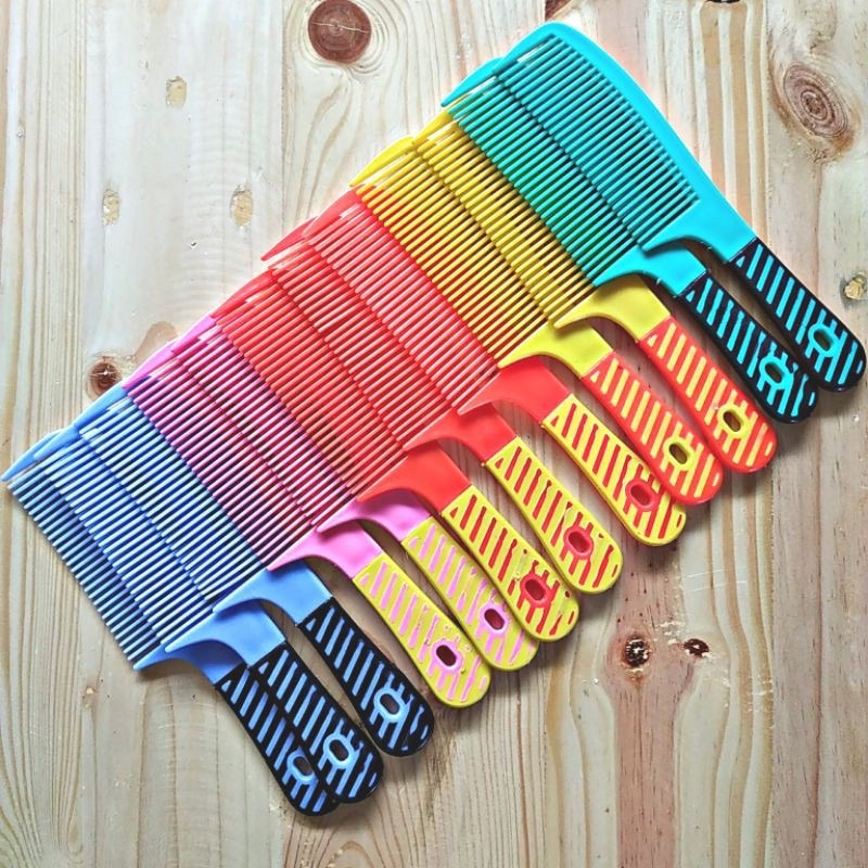 Sisir Gagang Garis Besar Warna isi 12pc Lusinan Grosir