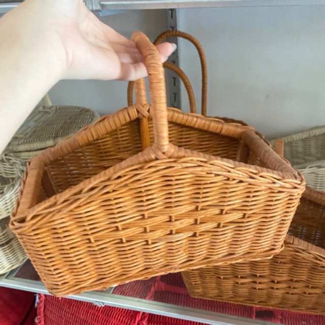 TANYAKAN STOK SEBELUM ORDER - Rotan Keranjang Piknik Kotak Box tanpa tutup