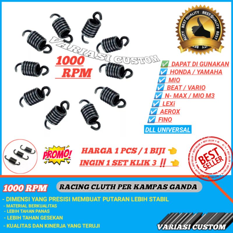 Per kampas ganda 1000 rpm Beat fi Mio Vario All matic Honda Yamaha