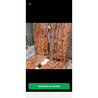 papan daun meja hambalan/kayu motif bakar minimalis