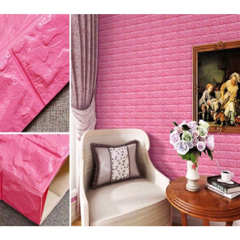 Wallpaper Bata 3D Foam 70x77cm BrickFoam Premium Warna-3