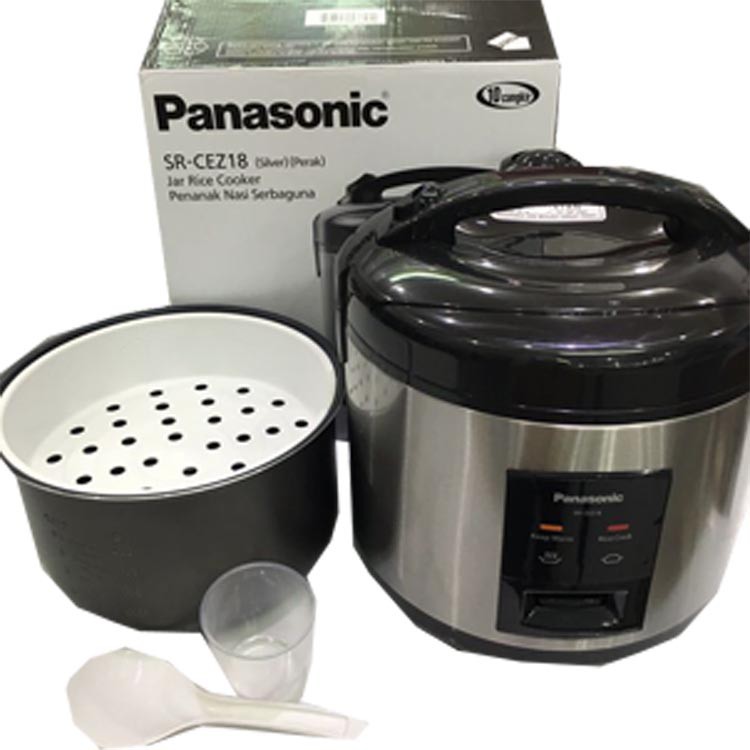 Panasonic Rice Cooker Magic Com Penanak Nasi Serbaguna SR-CEZ18 SILVER BLACK