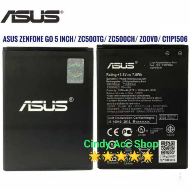 Baterai Asus Zenfone Go 5 inch ZC500TG Z00VD ZC500CH C11P1506 Original Batre Battery