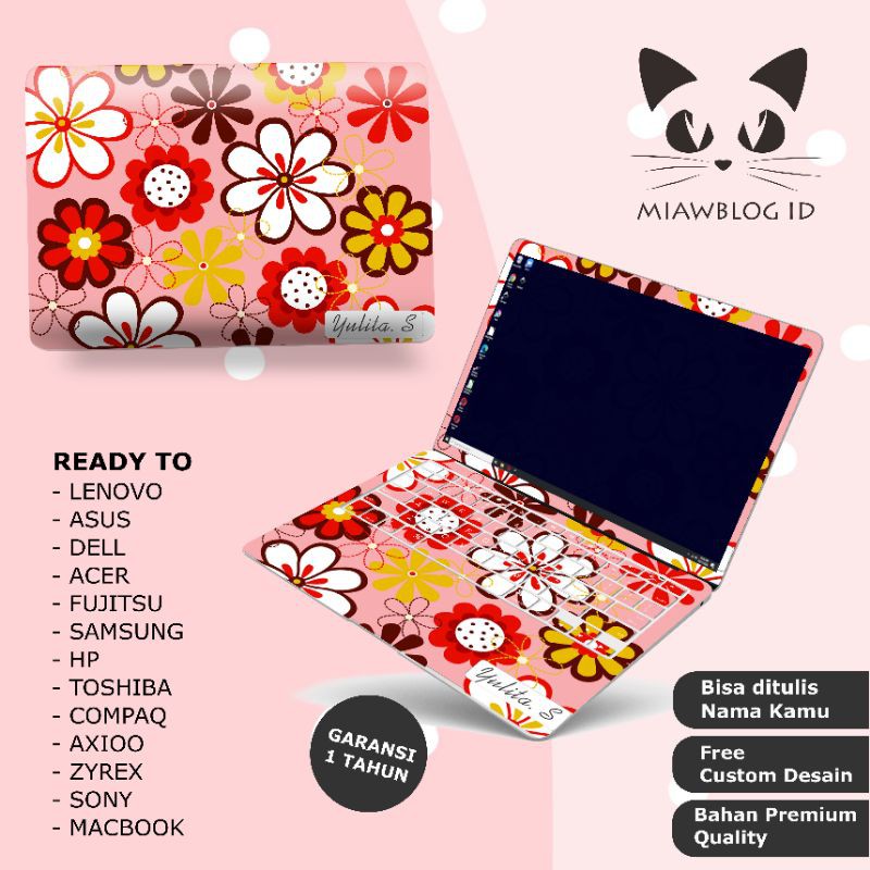 Garskin Laptop Custom Full Body Summer Flowers