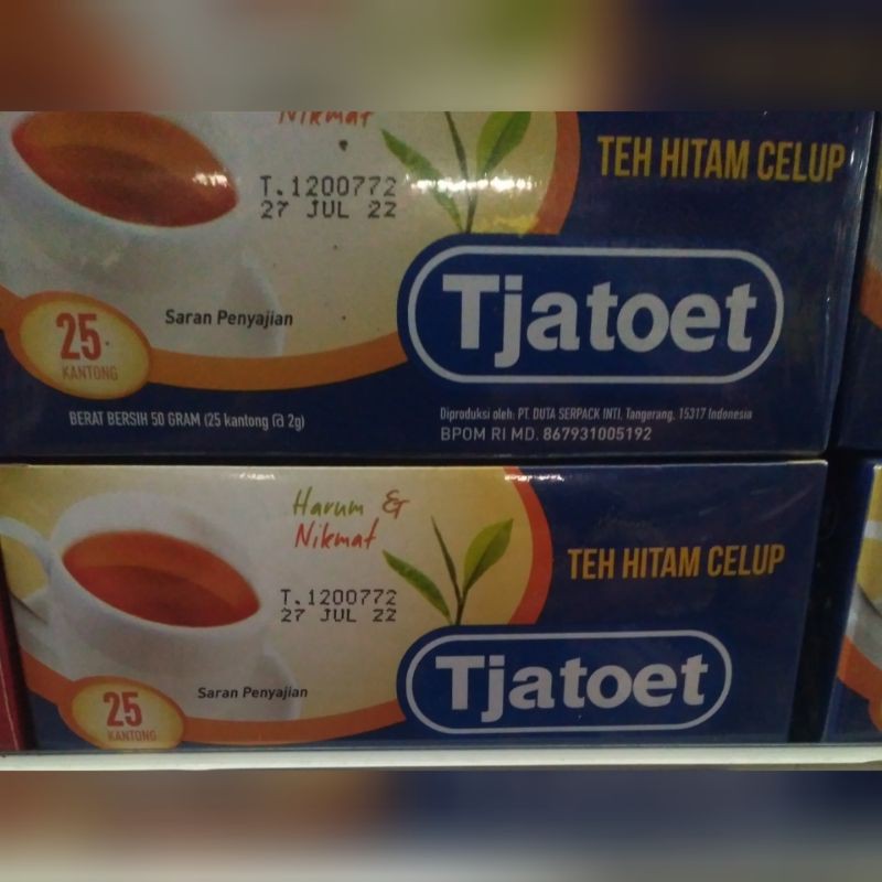 

Teh Tjatoet teh hitam celup 25's biru box 50gr