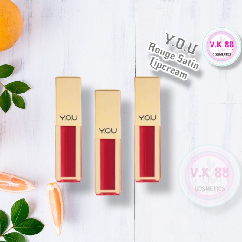 ⭐V.K 88⭐ Y.O.U ROUGE SATIN LIP CREAM | Lipcream By YOU Make Up | Lip Cream Korea | Murah Matte Awet 