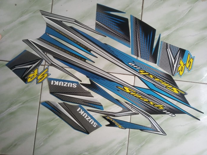 Sticker striping suzuki smash 110sr 2007 2008 - Biru