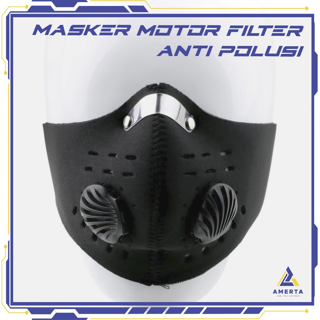 Masker Motor Filter Anti Polusi Hitam