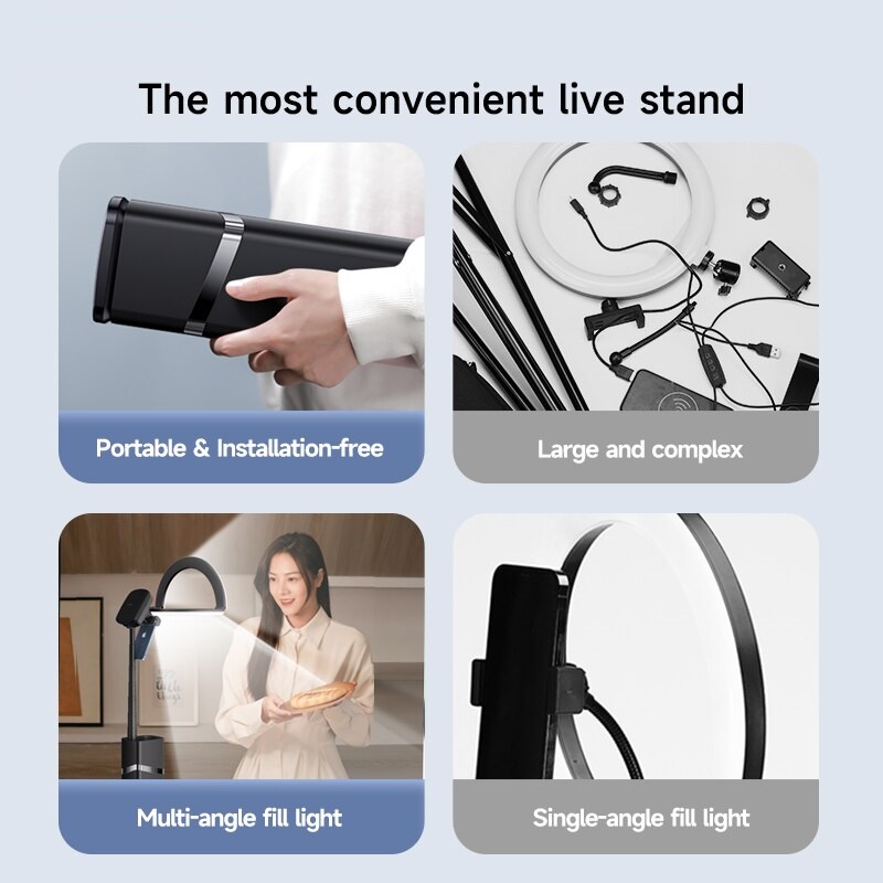 Phone Holder Ring Light YY1 TRIPLEDI Tripod Stand LED Broadcast Swafoto Streaming Live Show Video