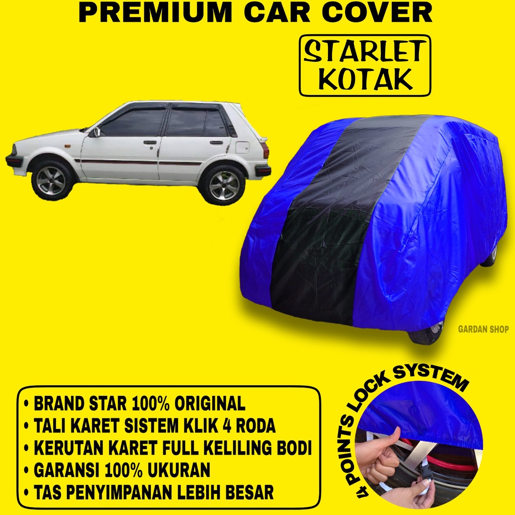 Body Cover STARLET KOTAK BIRU HITAM Penutup Bodi Mobil Starlet Kotak Waterproof PREMIUM