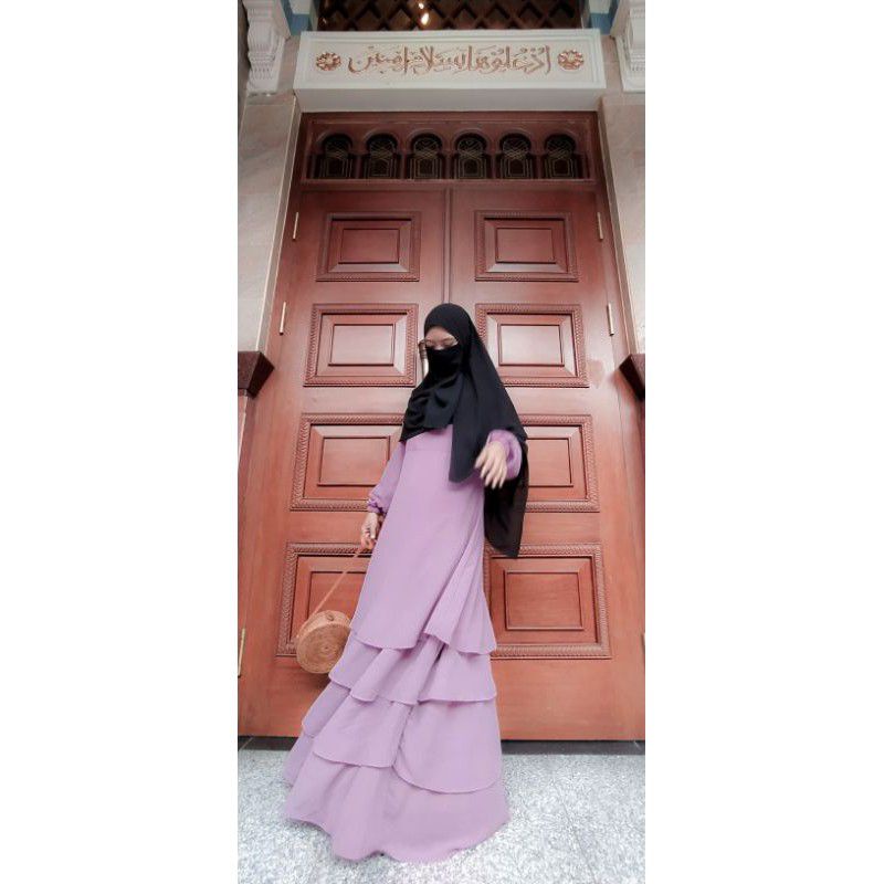 Gamis Malaysia Susun Ceruty Babydoll Premium