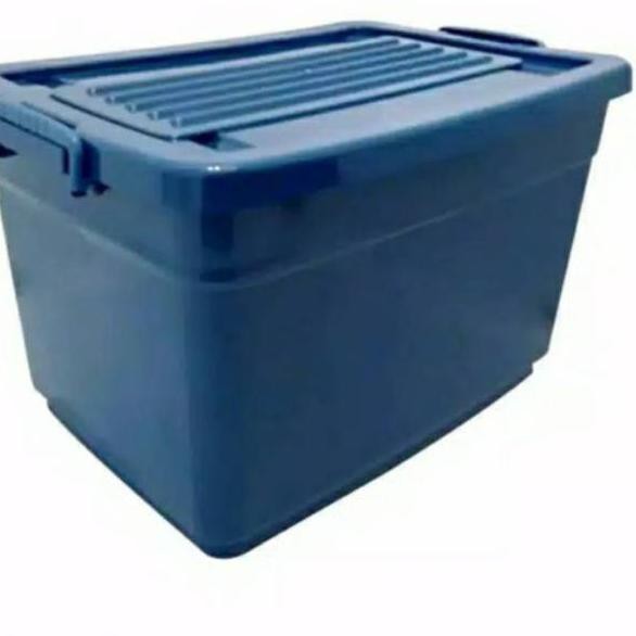 Ap - Kotak Penyimpanan Besar Roda 50L BIRU / Kontainer Box Plik / Container Box Berkualitas 