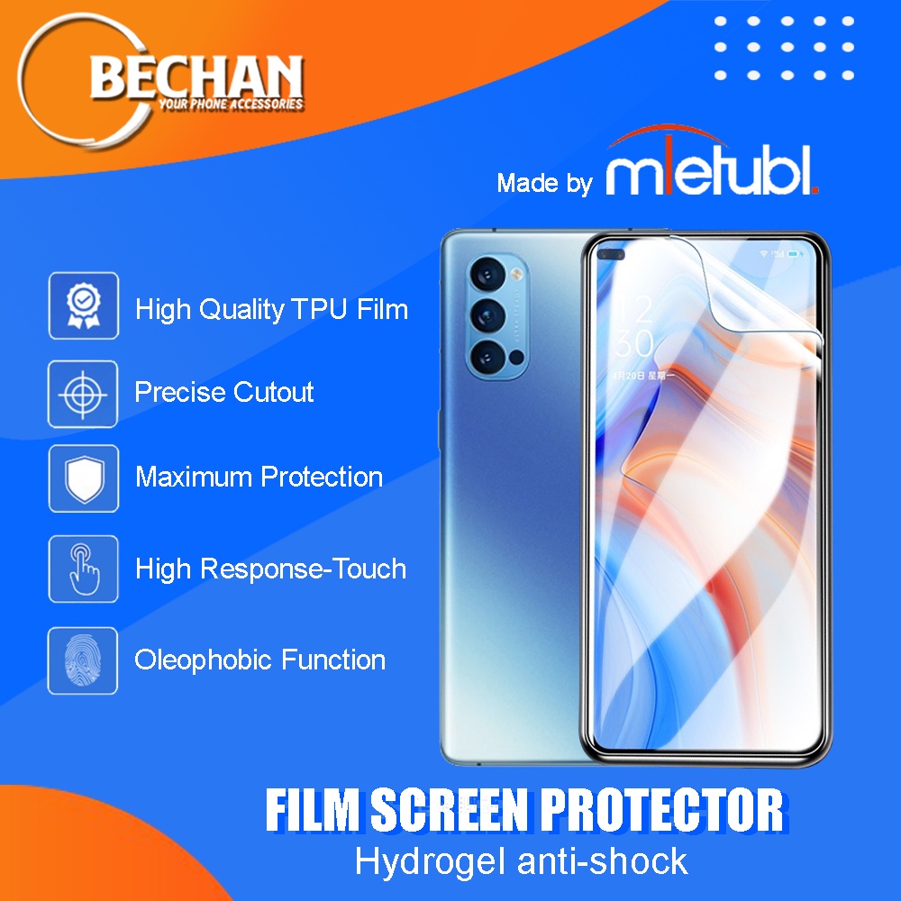 Anti Gores Oppo Reno 4 Hydrogel Screen Protector  Clear HD Auto Repair Full Layar Not Tempered Glass