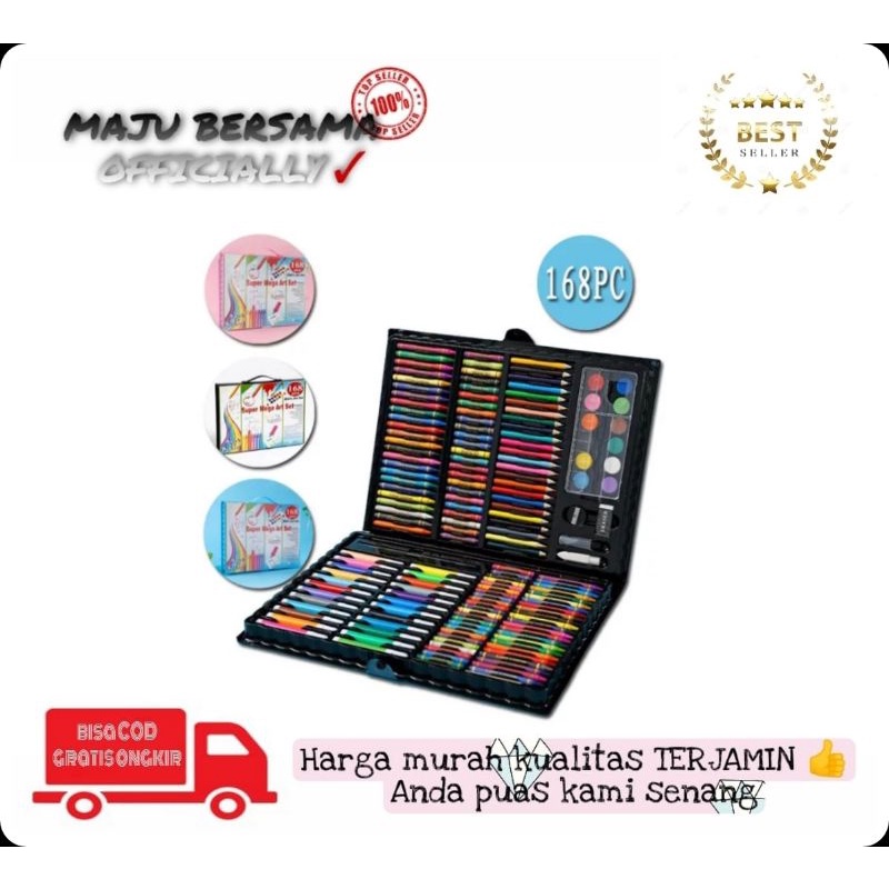 

MB - art set crayon 168pcs pensil warna super Mega art set anak anak lukisan stationery melukis / crayon Art set isi 168 pcs spidol crayon / pensil set menggambar
