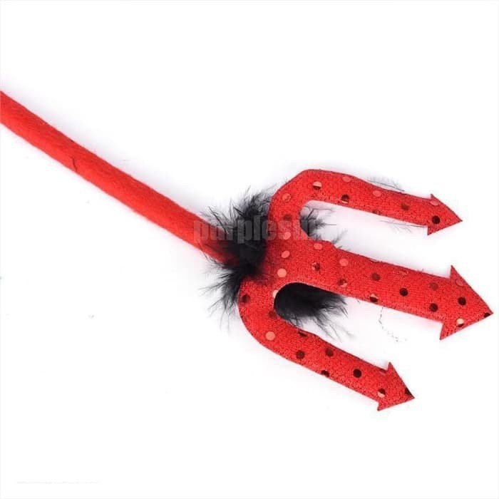 Set bando red devil dan tongkat malaikat angel halloween